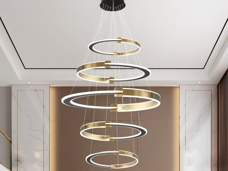 Modern LED Drop Light P350-5Rings - Galaxy Lighting NZ