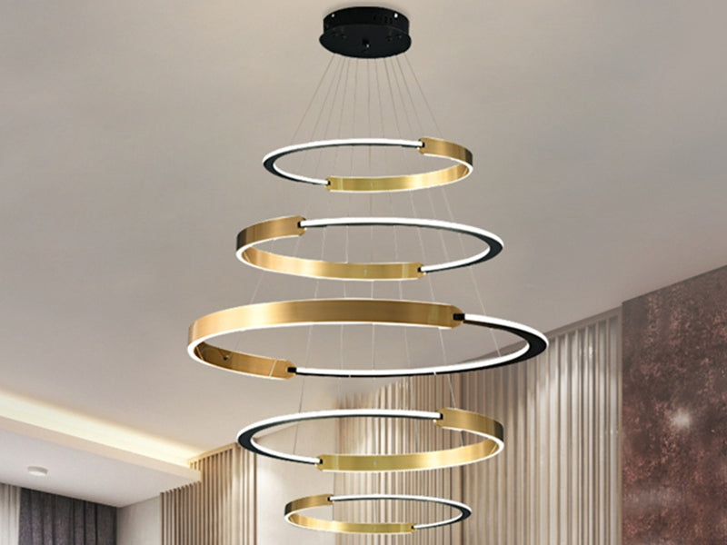 Modern LED Drop Light P350-5Rings - Galaxy Lighting NZ