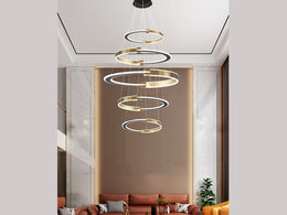 Modern LED Drop Light P350-5Rings - Galaxy Lighting NZ