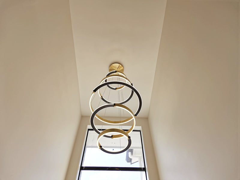Modern LED Drop Light P350-5Rings - Galaxy Lighting NZ