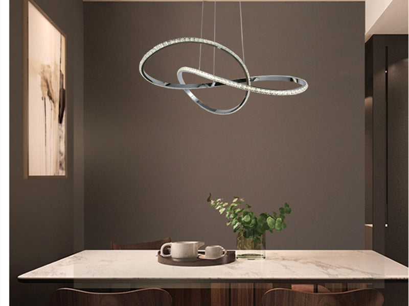 Modern LED Crystal Pendant Light P360-65cm - Galaxy Lighting NZ