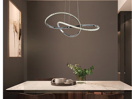 Modern LED Crystal Pendant Light P360-65cm - Galaxy Lighting NZ