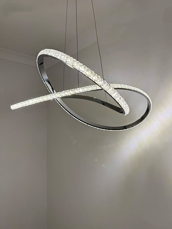 Modern LED Crystal Pendant Light P360-65cm - Galaxy Lighting NZ