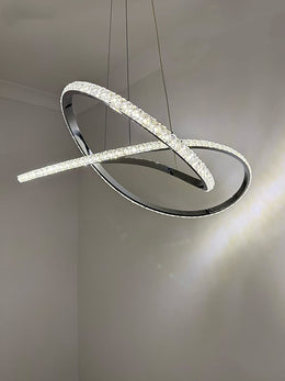 Modern LED Crystal Pendant Light P360-65cm - Galaxy Lighting NZ