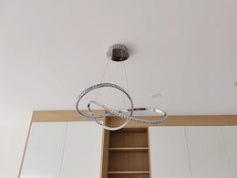 Modern LED Crystal Pendant Light P360-65cm - Galaxy Lighting NZ