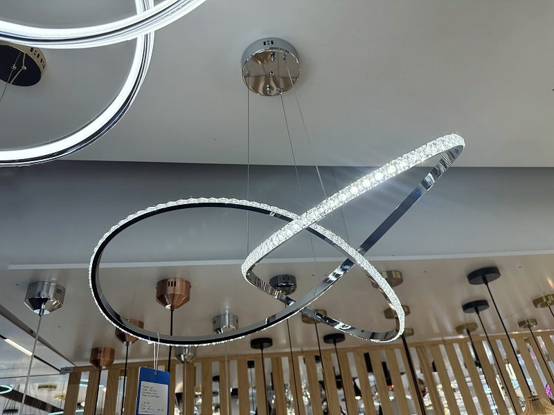 Modern LED Crystal Pendant Light P360-65cm - Galaxy Lighting NZ
