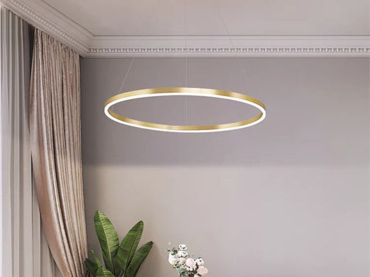 LED Pendant Light P361-Gold-60cm - Galaxy Lighting NZ