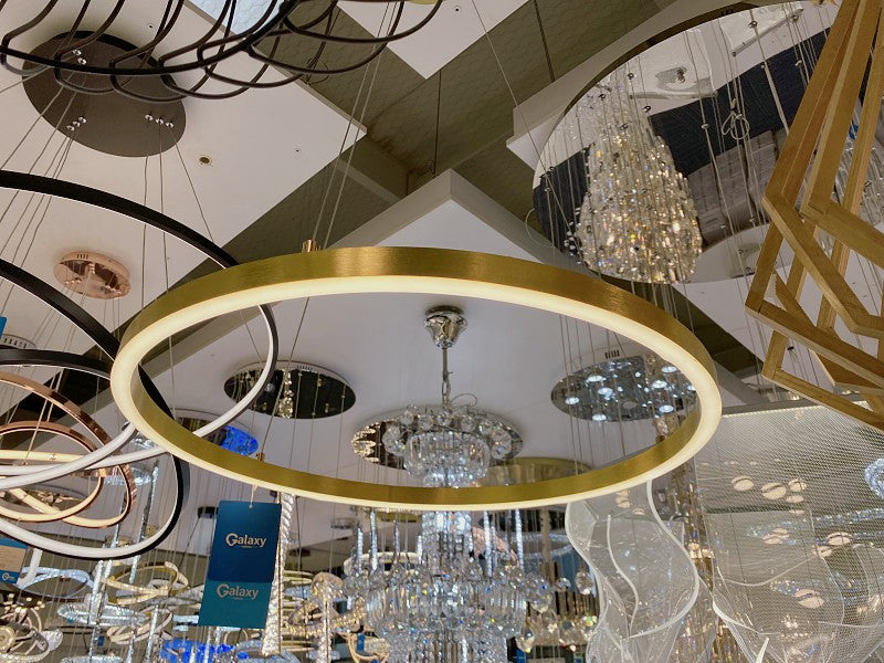 LED Pendant Light P361-Gold-60cm - Galaxy Lighting NZ