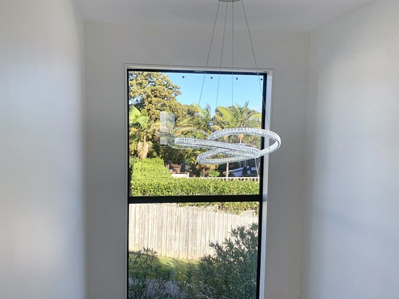 Unique Shape LED Crystal Pendant Light P363-70cm - Galaxy Lighting NZ