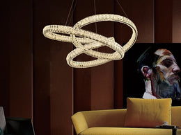 Unique Shape LED Crystal Pendant Light P363-70cm - Galaxy Lighting NZ
