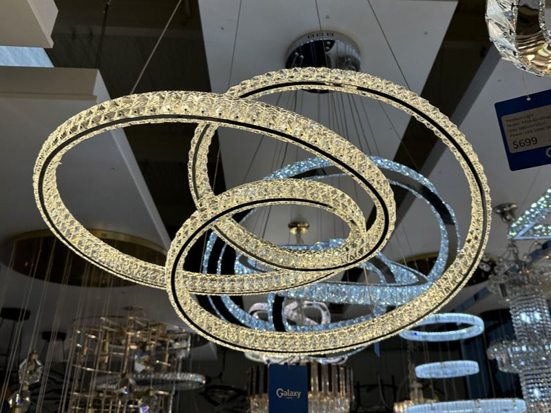 Unique Shape LED Crystal Pendant Light P363-70cm - Galaxy Lighting NZ