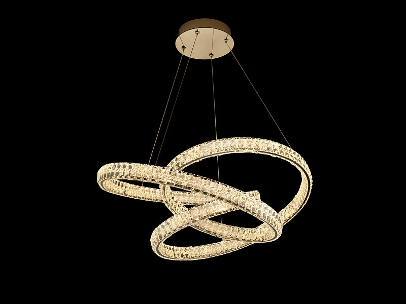 Unique Shape LED Crystal Pendant Light P363-70cm - Galaxy Lighting NZ