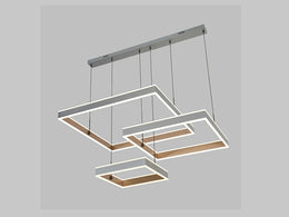 Grey and Gold Color Square LED Pendant Light P368 - Galaxy Lighting NZ