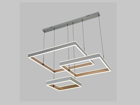 Grey and Gold Color Square LED Pendant Light P368 - Galaxy Lighting NZ