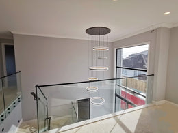 Remote Control Grey and Gold Color Change LED Drop Light P369-6Rings - Galaxy Lighting NZ