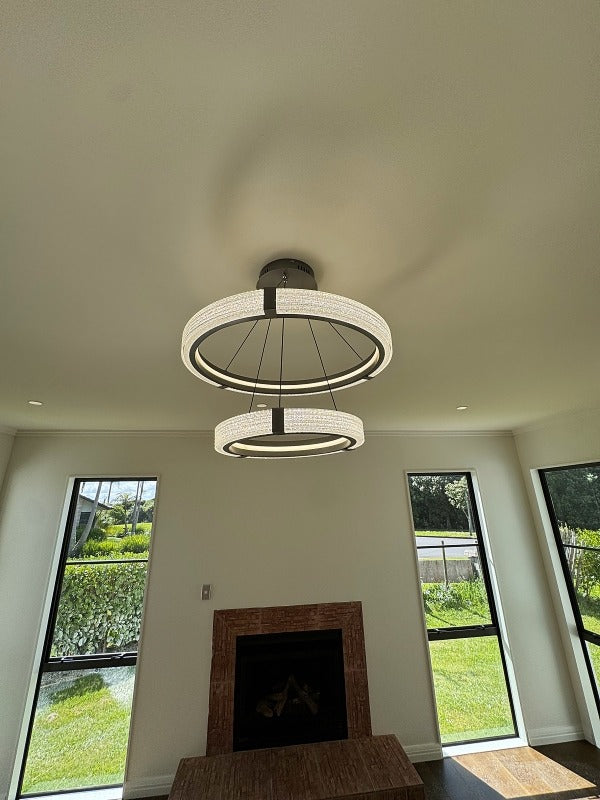 Black Color LED Pendant Light P370-600-3000K+6000K