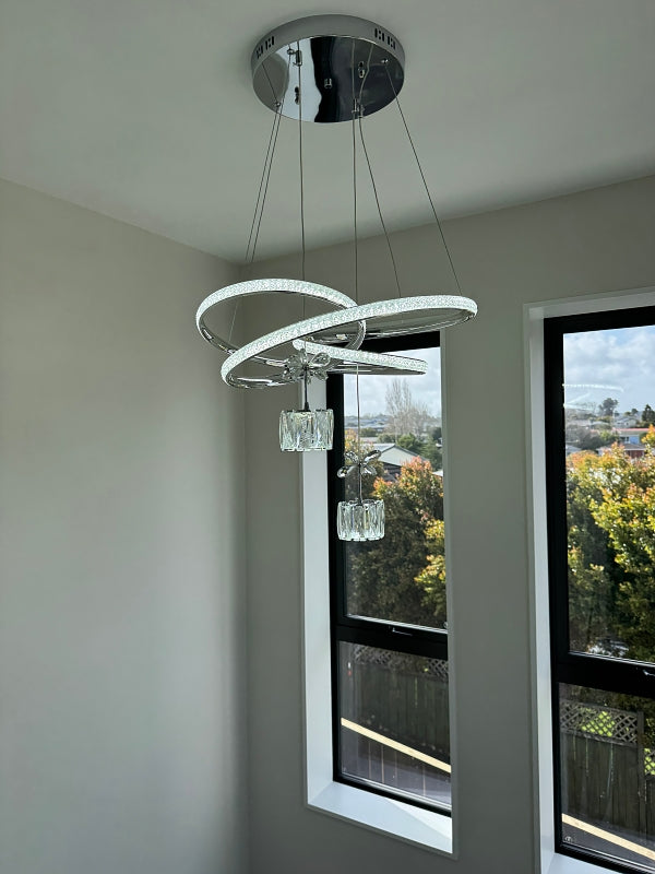 Modern LED Crystal Pendant Light P371-52cm - Galaxy Lighting NZ