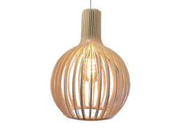 Wooden Pendant Light, Three Sizes P401-20cm(DEM0) - Galaxy Lighting NZ