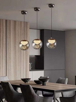 Color Change Smoky Grey LED Pendant Light P402-18cm - Galaxy Lighting NZ