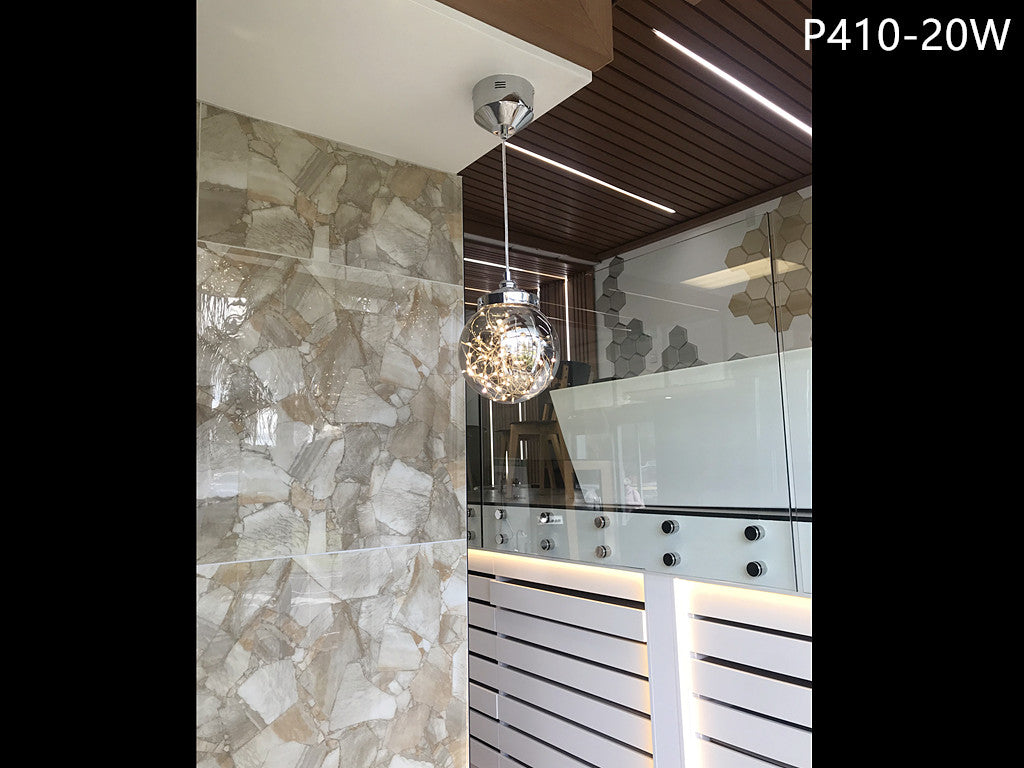 Smokey Grey LED Pendant Light, Single Light P410-20W - Galaxy Lighting NZ