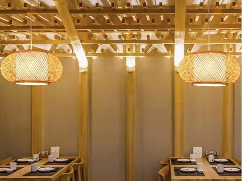 Rattan Pendant Light P418-60cm - Galaxy Lighting NZ