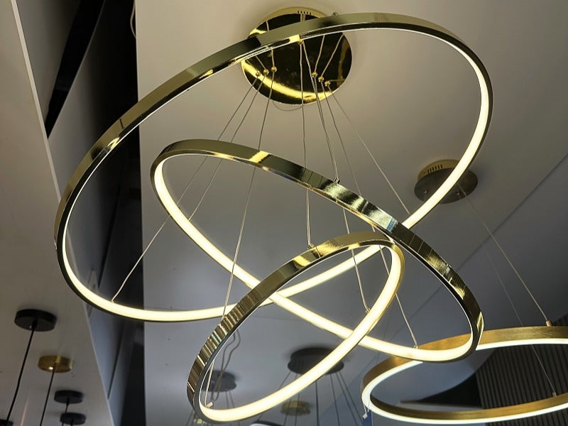 Modern LED Pendant Light P427-Gold-80cm - Galaxy Lighting NZ