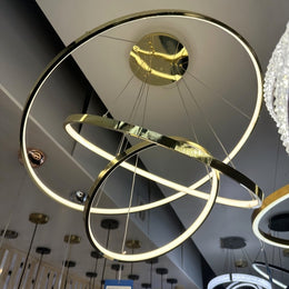 Modern LED Pendant Light P427-Gold-80cm - Galaxy Lighting NZ