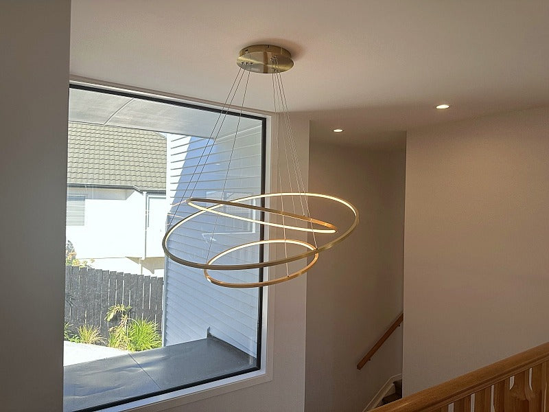 Modern LED Pendant Light P427-Gold-80cm - Galaxy Lighting NZ
