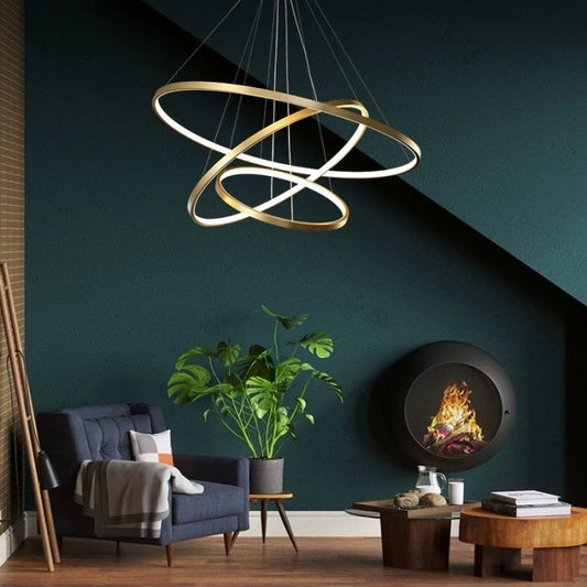 Modern LED Pendant Light P427-Gold-80cm - Galaxy Lighting NZ