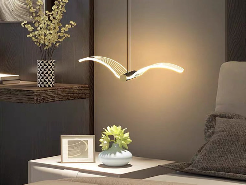 Stylish Acrylic Sea Gull LED Pendant Bedside Feature Light P431 - Galaxy Lighting NZ