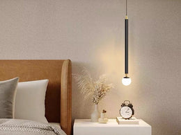 Slim Modern Black LED Pendant Bedside/Bathroom feature Light P432(DEMO)) - Galaxy Lighting NZ