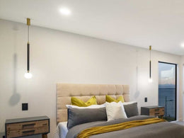 Slim Modern Black LED Pendant Bedside/Bathroom feature Light P432(DEMO)) - Galaxy Lighting NZ
