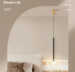 Slim Modern Black LED Pendant Bedside/Bathroom feature Light P432(DEMO)) - Galaxy Lighting NZ