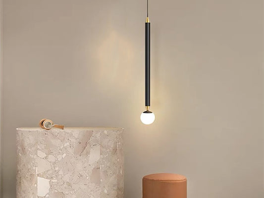 Slim Modern Black LED Pendant Bedside/Bathroom feature Light P432(DEMO)) - Galaxy Lighting NZ