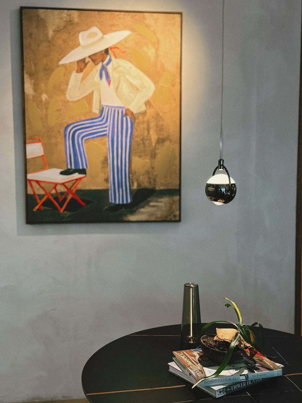 FREE LIFTING Black Colour LED Pendant Light/Bedside Feature Light P446-B