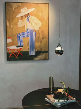 FREE LIFTING Black Colour LED Pendant Light/Bedside Feature Light P446-B