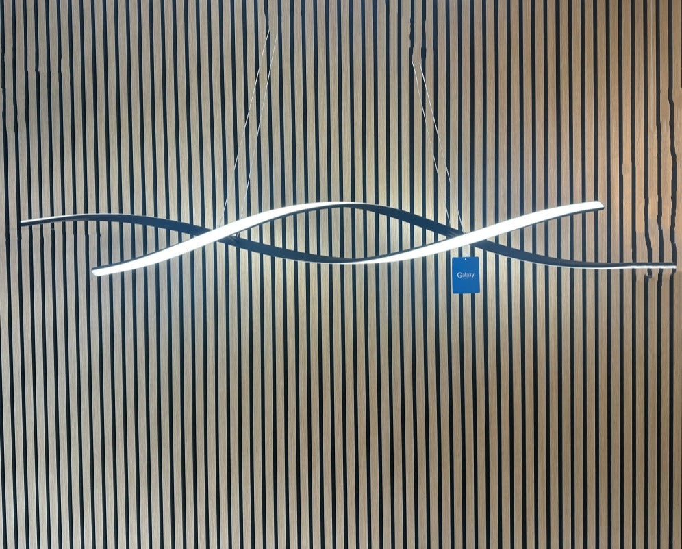 LED Pendant Kitchen Light, Black Double Spiral Shape P447-1.8M