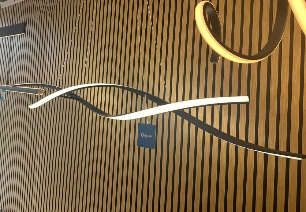 LED Pendant Kitchen Light, Black Double Spiral Shape P447-1.8M