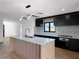 LED Pendant Kitchen Light, Black Double Spiral Shape P447-1.8M
