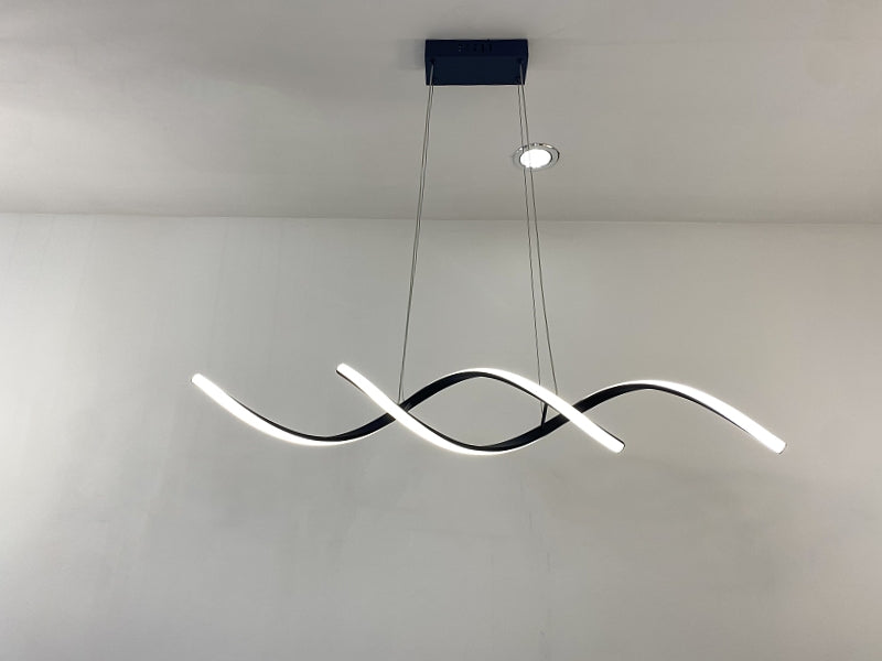 LED Pendant Kitchen Light, Black Double Spiral Shape P447-900 - Galaxy Lighting NZ