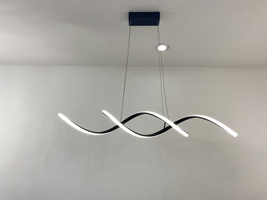 LED Pendant Kitchen Light, Black Double Spiral Shape P447-900 - Galaxy Lighting NZ