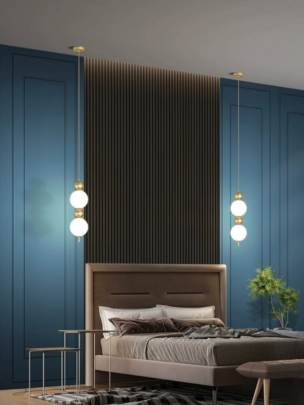 FREE LIFTING Gold Colour LED Pendant Light/Bedside Feature Light P453 - Galaxy Lighting NZ