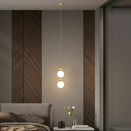 FREE LIFTING Gold Colour LED Pendant Light/Bedside Feature Light P453 - Galaxy Lighting NZ