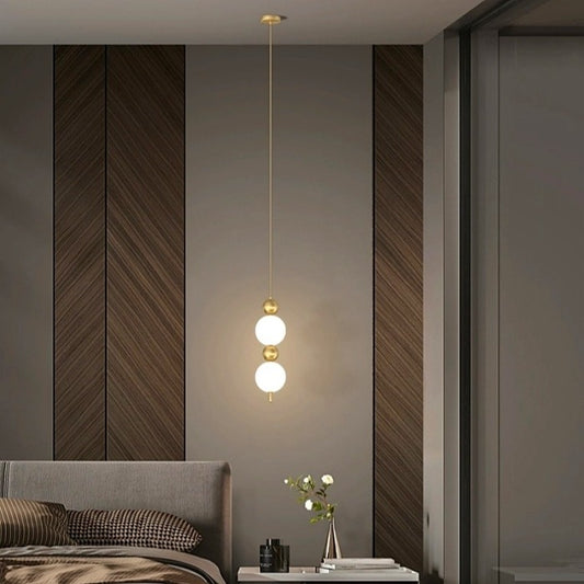FREE LIFTING Gold Colour LED Pendant Light/Bedside Feature Light P453 - Galaxy Lighting NZ