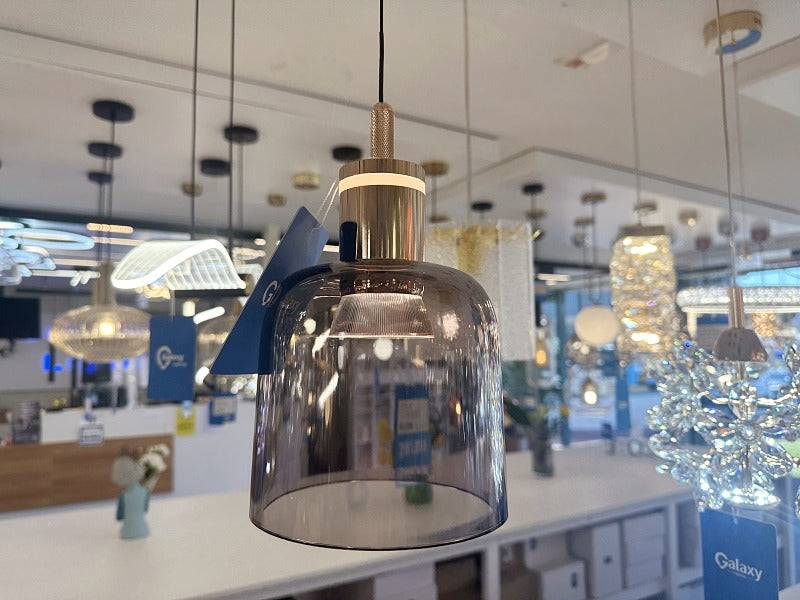 Smokey Grey RETRACTABLE LED Pendant Light/Bedside Light P459 - Galaxy Lighting NZ