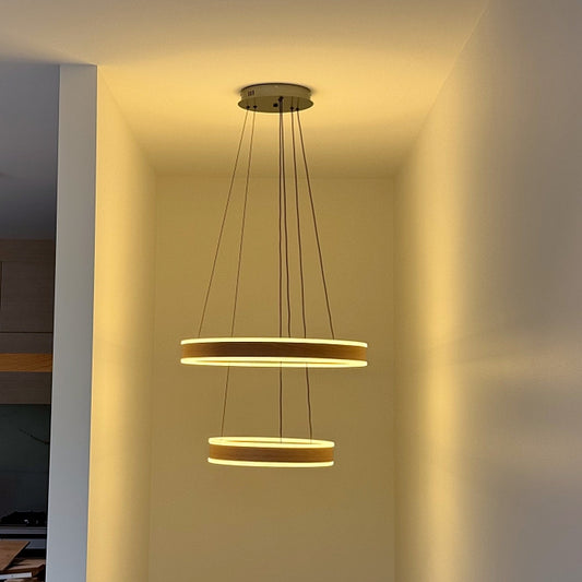 Remote Control Grey and Gold Color Change LED Pendant Light P468-600 - Galaxy Lighting NZ