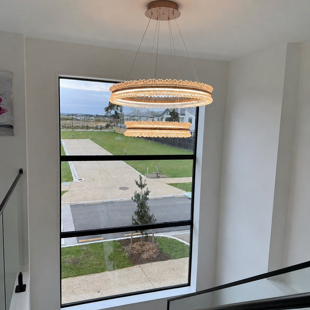 Remote Control Color Change LED Pendant Light P470-2Rings