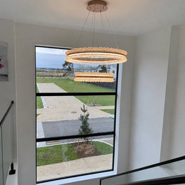 Remote Control Color Change LED Pendant Light P470-2Rings
