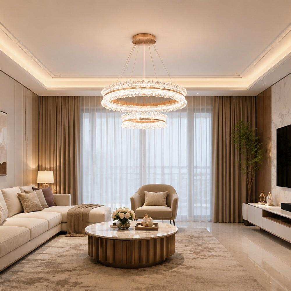 Remote Control Color Change LED Pendant Light P470-2Rings