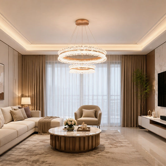 Remote Control Color Change LED Pendant Light P470-2Rings